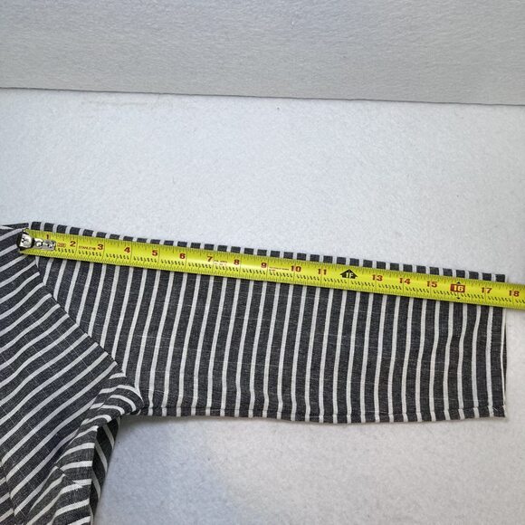 Mokingtop crop jumpsuit lightweight cotton black white stripes womens sz M - Picture 13 of 16